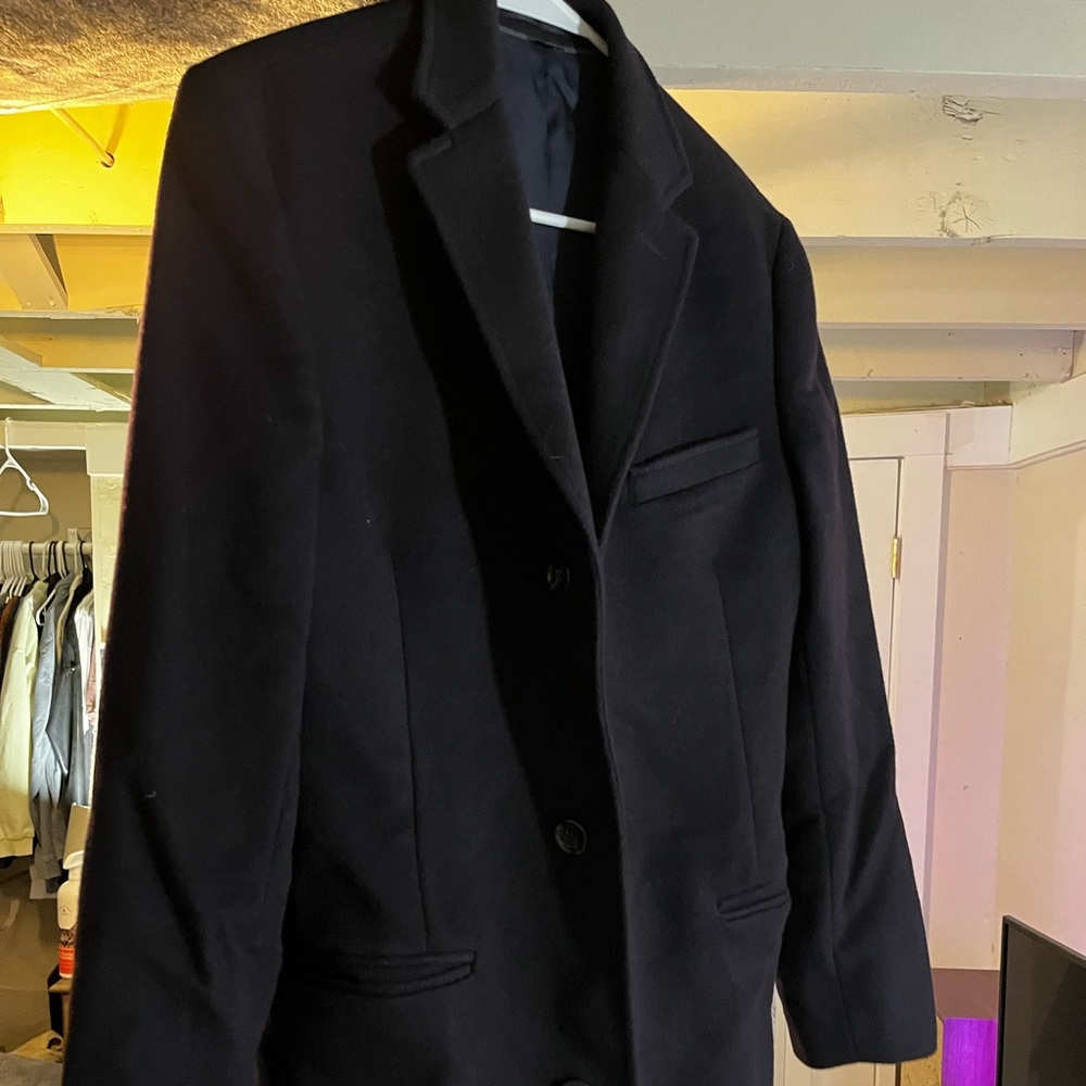Jcrew Ludlow Cashmere Wool Top Coat Men's 36R Navy